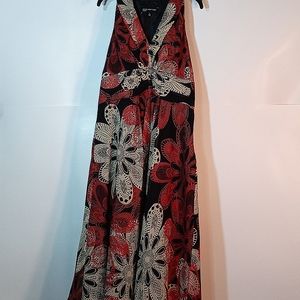 Jones New York Multi-Color V-Neck Maxi Dress